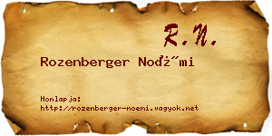 Rozenberger Noémi névjegykártya
